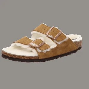 Discount Birkenstock Arizona Shearling LEVE Mink LA braun